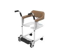 Silla elevadora hidráulica para traslado de pacientes, silla de ruedas para baño, elevador para casa y coche, silla de transporte portátil con asiento abatible de 180° y cojín suave, inodoro