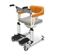 Silla elevadora para traslado de pacientes con ruedas para el hogar, con asiento y cuña abatibles a 180°, ducha de transporte para personas mayores, inodoro portátil con elevador, versión me