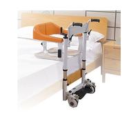 Silla elevadora para traslado de pacientes de rehabilitación, asiento dividido de 180°, silla de ruedas de transporte de acero, cómodas junto a la cama para personas mayores, discapacitados