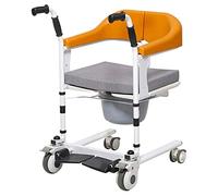 Silla elevadora para traslado de pacientes, portátil, para el hogar, con ruedas para ducha, inodoro, baño con asiento dividido a 180° y rueda elevadora para cuñas, 136 kg