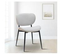 Silla enid con revestimiento de polipiel o tela natural/crema 54x50x80 cm