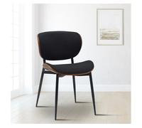 Silla enid con revestimiento de polipiel o tela nogal/negro 54x50x80 cm