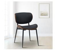 Silla enid con revestimiento de polipiel o tela simil cuero nogal/negro 54x50x80 cm