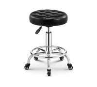 Silla ergonómica ajustable para esteticistas, diseño de altura ajustable, silla rodante de piel sintética para barbería, centros de belleza, uso en oficina, comodidad y estilo