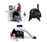 Silla ergonómica de bola de equilibrio con ruedas para el hogar y la oficina, posición ajustable, color negro