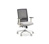 Silla ergonómica de escritorio Euromof Niza respaldo malla (Blanco, Sin Cabezal)