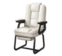 Silla Ergonómica de Oficina con Reposapiés, Sin Ruedas, Silla Ejecutiva con Brazos Cómodos y Soporte Lumbar, Diseño de Base de Trineo para Sala de Conferencias