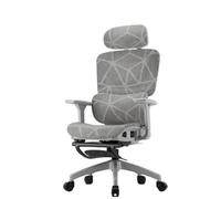 Silla ErgonóMica De Oficina Respaldo Adaptativo Silla Alta De Escritorio para Ordenador Reposabrazos 3D Asiento Ajustable Profundidad Lumbar Sillas Giratorias (CojíN Gris Perforado)
