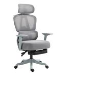 Silla ErgonóMica De Oficina Silla De Escritorio Reposacabezas Ajustables Reposabrazos De Respaldo Alto Sillas Giratorias Malla De Soporte Lumbar (Pies De Nylon/Gris con ReposapiéS)