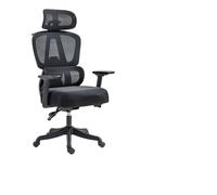 Silla ErgonóMica De Oficina Silla De Escritorio Reposacabezas Ajustables Reposabrazos De Respaldo Alto Sillas Giratorias Malla De Soporte Lumbar (AleacióN para Pies/Negro)