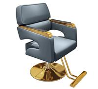 Silla ergonómica de peluquería con rotación de 360°, esponja de piel sintética de alta densidad, base de disco dorado y reposapiés para estilista