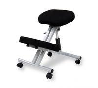 duehome | Silla de Oficina Ergonomica, Silla de Escritorio, Modelo Flip, Acabado en Color Negro y Aluminio, Medidas: 46 cm (Ancho) x 50 cm (Fondo) x 55-65 cm (Alto)