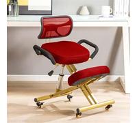 Silla ergonómica de rodillas con soporte para la espalda, taburete ajustable en altura con rodillos para mejorar la postura y comodidad en el hogar y la oficina