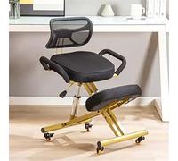 Silla ergonómica de rodillas con soporte para la espalda, taburete ajustable en altura con rodillos para mejorar la postura y comodidad en el hogar y la oficina