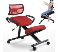 Silla ergonómica de rodillas con soporte para la espalda, taburete ajustable en altura con rodillos para mejorar la postura y comodidad en el hogar y la oficina