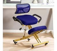 Silla ergonómica de rodillas con soporte para la espalda, taburete de rodillas ajustable en altura con rodillos para el hogar y la oficina, mejora la postura con asiento en ángulo y cojines cómodos