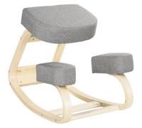 Silla ergonómica de rodillas Vinsetto con cojines acolchados y marco de madera gris