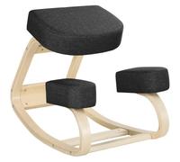 Silla ergonómica de rodillas Vinsetto con cojines acolchados y marco de madera negro