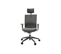 Silla ergonómica profesional Actiu Stay respaldo malla Space Gray, Silla escritorio Sistema Syncro auto, Sistema traslación horizontal Gris Negro