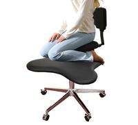 Silla Ergonomica Rodillas Silla de Rodilla Ajustable con Respaldo, Sillas de Piernas Cruzadas de Oficina Sin Brazos, Taburete de Rehabilitación para Ponerse en Cuclillas, Capacidad de 300 Libras