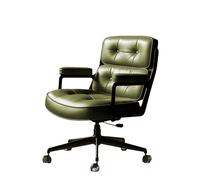 Silla Ergonómica, Silla De Oficina, Silla De Estudio, Silla para El Hogar, Silla De Ordenador para Mujer, Lujosa Y Cómoda, Asiento De Cuero Genuino De Larga Duración. Dark Green