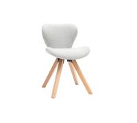 Silla escandinava tejido gris patas madera clara ANYA