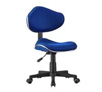 Silla escritorio juvenil bambola, silla dormitorio giratoria, altura ajustable poliéster azul 48x88-98x46 cm