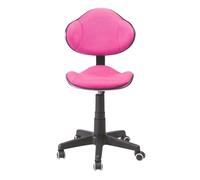 Silla escritorio juvenil bambola, silla dormitorio giratoria, altura ajustable poliéster rosa 48x88-98x46 cm
