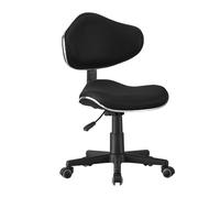 Silla escritorio juvenil bambola, silla giratoria altura ajustable poliéster negro 48x88-98x46 cm