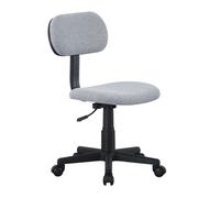 Silla escritorio juvenil lucky, silla estudio dormitorio giratoria tela gris 44x75-87x43 cm