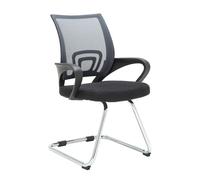 Silla estilo cantilever eureka con reposabrazos y tapizado con tejido en red color gris
