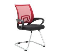 CLP Silla De Conferencia Eureka En Estilo Cantilever Eureka I Silla de Oficina Moderna con Reposabrazos & Sin Ruedas, Color:Rojo