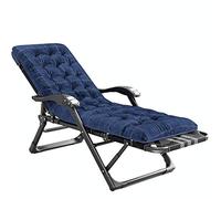 Silla extra ancha XL reclinable plegable acolchada de gran tamaño con cojín de algodón, cómoda silla de descanso para exteriores para piscina, playa, patio (azul)