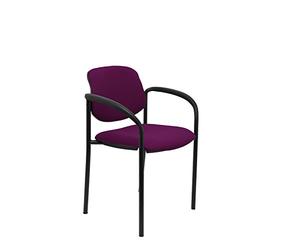 Silla fija Styl bali morado chasis negro con brazos