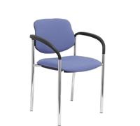 Silla fija Villalgordo bali azul claro chasis cromo con brazos