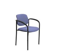 Silla fija Villalgordo bali azul claro chasis negro con brazos