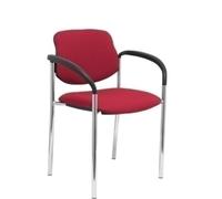 Silla fija Villalgordo bali granate chasis cromo con brazos
