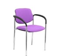 Silla fija Villalgordo bali lila chasis cromo con brazos