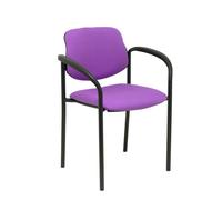 Silla fija Styl bali lila chasis negro con brazos