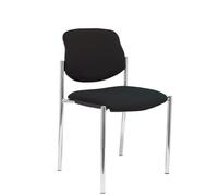 Silla fija Villalgordo bali negro chasis cromo