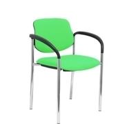 Silla fija Villalgordo bali pistacho chasis cromo con brazos