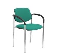 Silla fija Villalgordo bali verde chasis cromo con brazos