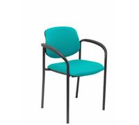 Silla fija Villalgordo bali verde chasis negro con brazos