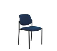 Silla fija Villalgordo similpiel azul marino chasis negro