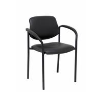 Silla fija Villalgordo similpiel negro chasis negro con brazos
