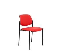 Silla fija Villalgordo similpiel rojo chasis negro