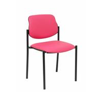 Silla fija Villalgordo similpiel rosa chasis negro