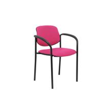 Piqueras y Crespo Villalgordo Silla Fija Similpiel Rosa Chasis con Brazos Negro
