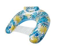 Silla flotante para adultos, balsa de agua flotante de PVC con portavasos, flotadores de piscina de PVC de una sola capa, balsa de agua, tamaño grande para divertido juguete de piscina