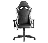 SILLA GAMER MARS GAMING MGCPROBW NEGRA CON DETALLE BLANCOS BRAZOS REGULABLES EN ALTURA RECLINABLE 135º COJINES ERGONOMICOS SOFT-TOUCH RUEDAS XL